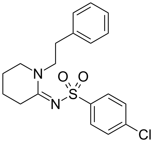 (E)-4-chloro-N-(1-phenethylpiperidin-2-ylidene)benzenesulfonamide